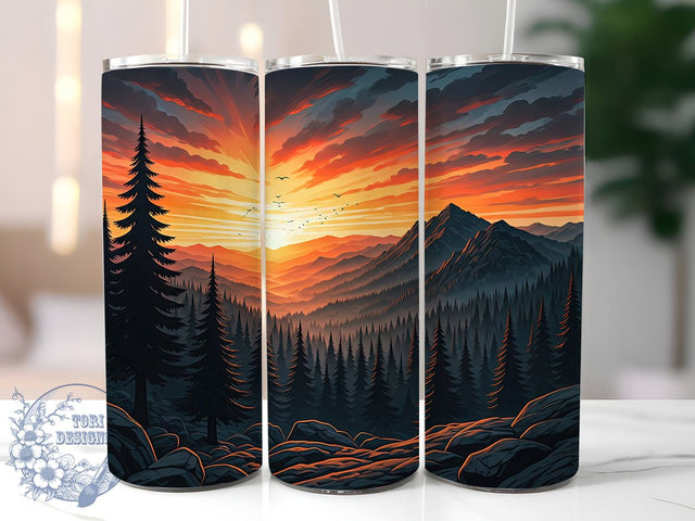 Mountain Landscape Nature Tumbler, Landscape Design, 20oz Tumbler Wrap, Nature Sublimation, Outdoor Adventure Gift, Scenic Tumbler, Hiking Decor Sublimation ToriDesigns 
