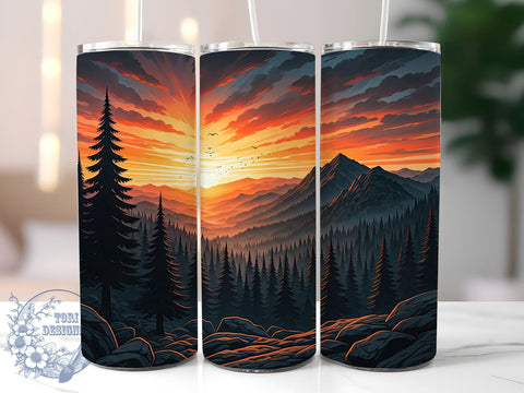 Mountain Landscape Nature Tumbler, Landscape Design, 20oz Tumbler Wrap, Nature Sublimation, Outdoor Adventure Gift, Scenic Tumbler, Hiking Decor Sublimation ToriDesigns 