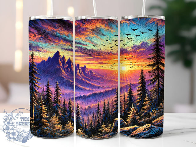 Mountain Landscape Nature Tumbler, Landscape Design, 20oz Tumbler Wrap, Nature Sublimation, Outdoor Adventure Gift, Scenic Tumbler, Hiking Decor Sublimation ToriDesigns 