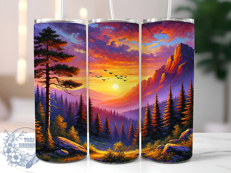 Mountain Landscape Nature Tumbler, Landscape Design, 20oz Tumbler Wrap, Nature Sublimation, Outdoor Adventure Gift, Scenic Tumbler, Hiking Decor Sublimation ToriDesigns 
