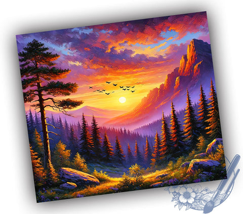 Mountain Landscape Nature Tumbler, Landscape Design, 20oz Tumbler Wrap, Nature Sublimation, Outdoor Adventure Gift, Scenic Tumbler, Hiking Decor Sublimation ToriDesigns 