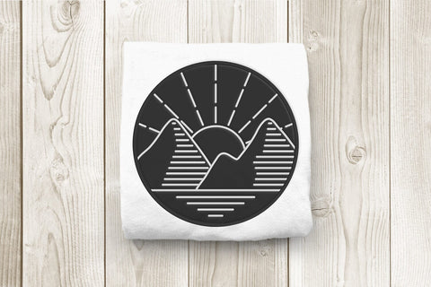 Mountain Line Art in Applique Circle Embroidery Embroidery/Applique DESIGNS Designed by Geeks 