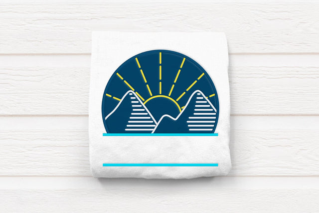 Mountain Line Art Split Applique Embroidery Embroidery/Applique DESIGNS Designed by Geeks 