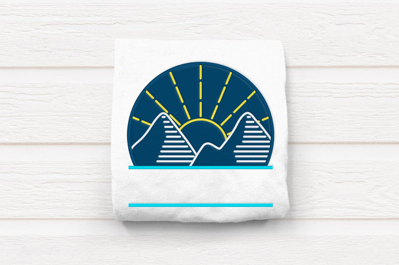 Mountain Line Art Split Applique Embroidery Embroidery/Applique DESIGNS Designed by Geeks 