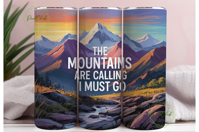 Mountain Majesty 20oz Tumbler Wrap Sublimation PixelChick 