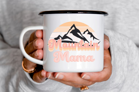 Mountain Mama SVG Files For Cricut, Retro Mountain PNG for Sublimation, Tshirts, Stickers, Cute Travel Adventure Design SVG Designing Digitals 