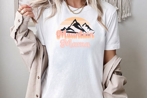 Mountain Mama SVG Files For Cricut, Retro Mountain PNG for Sublimation, Tshirts, Stickers, Cute Travel Adventure Design SVG Designing Digitals 