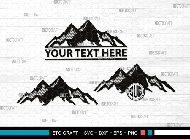 Mountain Monogram, Mountain Silhouette, Mountain SVG, Hiking Svg, Forest Svg, Trees Svg, Travel Outdoor Svg, SB00508 SVG ETC Craft 