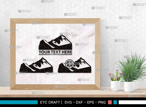 Mountain Monogram, Mountain Silhouette, Mountain SVG, Hiking Svg, Forest Svg, Trees Svg, Travel Outdoor Svg, SB00508 SVG ETC Craft 