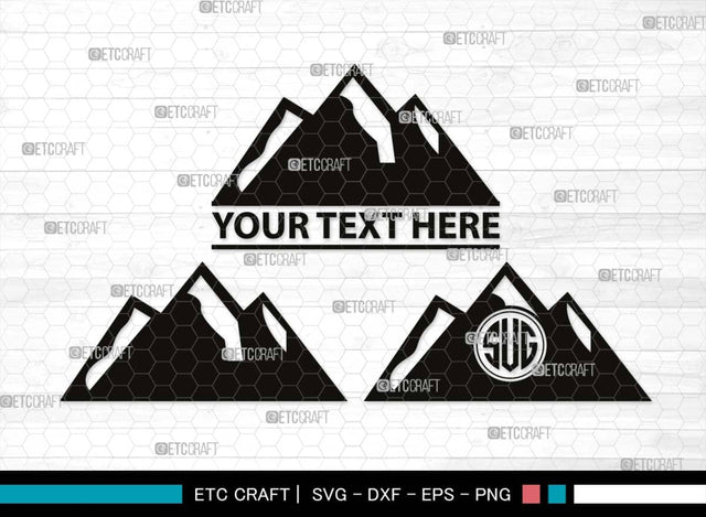 Mountain Monogram, Mountain Silhouette, Mountain SVG, Hiking Svg, Forest Svg, Trees Svg, Travel Outdoor Svg, SB00508 SVG ETC Craft 
