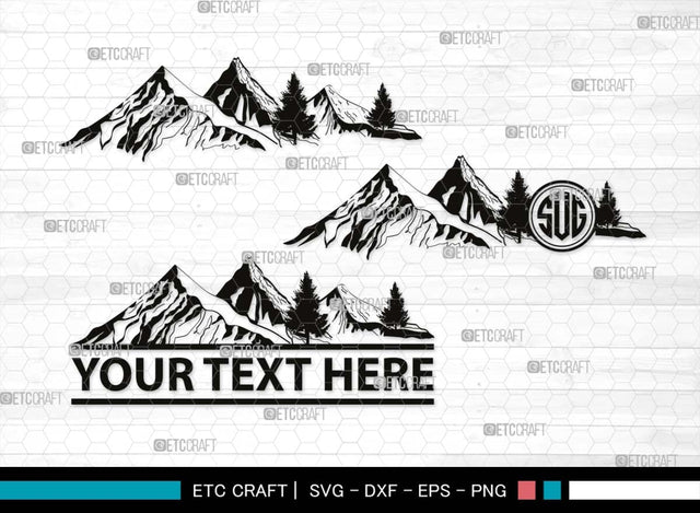 Mountain Monogram, Mountain Silhouette, Mountain SVG, Hiking Svg, Forest Svg, Trees Svg, Travel Outdoor Svg, SB00508 SVG ETC Craft 