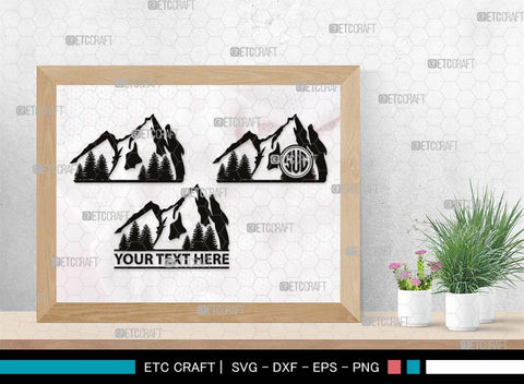 Mountain Monogram, Mountain Silhouette, Mountain SVG, Hiking Svg, Forest Svg, Trees Svg, Travel Outdoor Svg, SB00508 SVG ETC Craft 