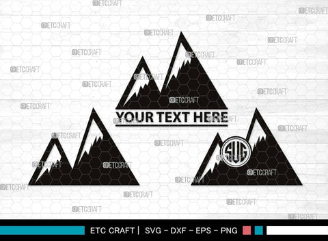 Mountain Monogram, Mountain Silhouette, Mountain SVG, Hiking Svg, Forest Svg, Trees Svg, Travel Outdoor Svg, SB00508 SVG ETC Craft 
