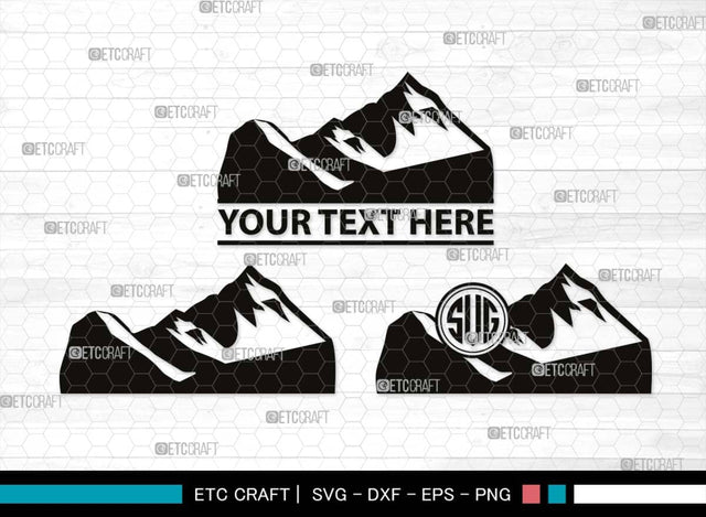 Mountain Monogram, Mountain Silhouette, Mountain SVG, Hiking Svg, Forest Svg, Trees Svg, Travel Outdoor Svg, SB00508 SVG ETC Craft 