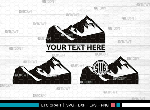 Mountain Monogram, Mountain Silhouette, Mountain SVG, Hiking Svg, Forest Svg, Trees Svg, Travel Outdoor Svg, SB00508 SVG ETC Craft 