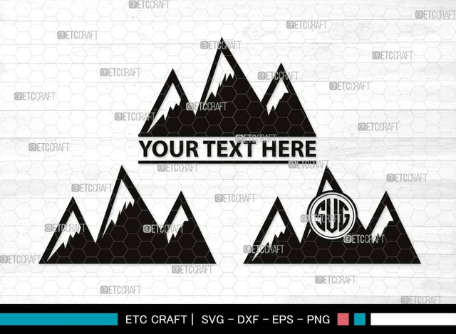 Mountain Monogram, Mountain Silhouette, Mountain SVG, Hiking Svg, Forest Svg, Trees Svg, Travel Outdoor Svg, SB00508 SVG ETC Craft 