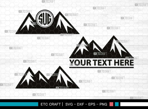 Mountain Monogram, Mountain Silhouette, Mountain SVG, Hiking Svg, Forest Svg, Trees Svg, Travel Outdoor Svg, SB00508 SVG ETC Craft 