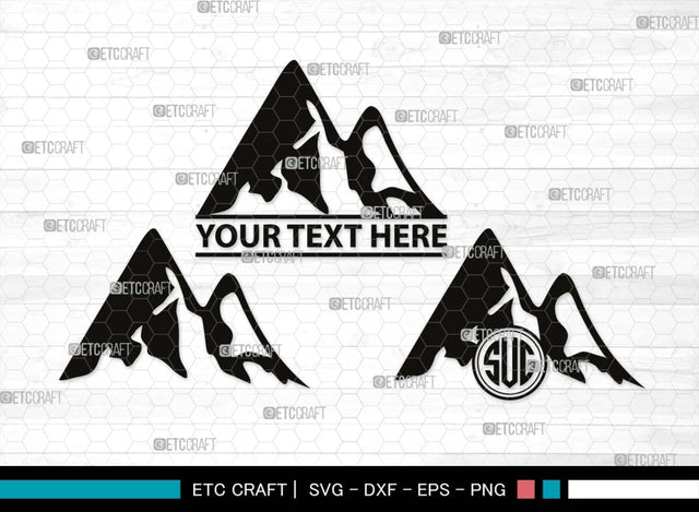 Mountain Monogram, Mountain Silhouette, Mountain SVG, Hiking Svg, Forest Svg, Trees Svg, Travel Outdoor Svg, SB00508 SVG ETC Craft 