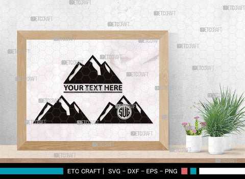 Mountain Monogram, Mountain Silhouette, Mountain SVG, Hiking Svg, Forest Svg, Trees Svg, Travel Outdoor Svg, SB00508 SVG ETC Craft 