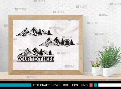 Mountain Monogram, Mountain Silhouette, Mountain SVG, Hiking Svg, Forest Svg, Trees Svg, Travel Outdoor Svg, SB00508 SVG ETC Craft 