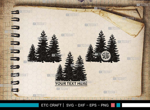 Mountain Monogram, Mountain Silhouette, Mountain SVG, Hiking Svg, Forest Svg, Trees Svg, Travel Outdoor Svg, SB00508 SVG ETC Craft 