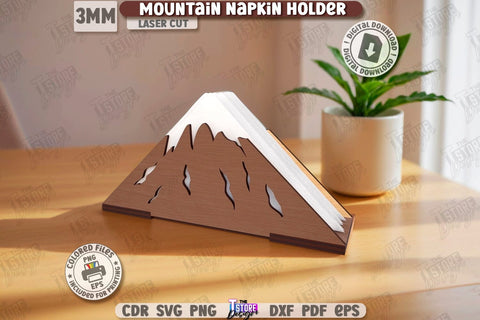 Mountain Napkin Holders Laser Cut Bundle | Adornment Dining Table | Square Napkin Holders | CNC Files SVG The T Store Design 