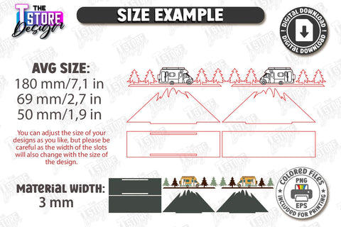 Mountain Napkin Holders Laser Cut Bundle | Adornment Dining Table | Square Napkin Holders | CNC Files SVG The T Store Design 