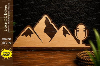 Mountain Podcast Laser Cut Svg Design SVG Regulrcrative 