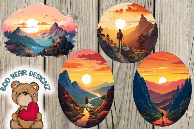 Mountain Round sublimation clipart Sublimation Boo Bear Designz 