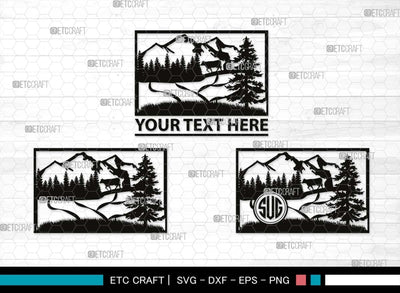 Mountain Scenery Monogram, Mountain Scenery Silhouette, Mountain Scenery SVG, Mountain Svg, Forest Svg, Trees Svg, Travel Outdoor Svg, SB00507 SVG ETC Craft 
