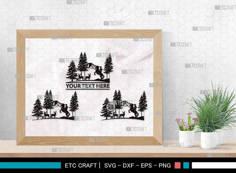 Mountain Scenery Monogram, Mountain Scenery Silhouette, Mountain Scenery SVG, Mountain Svg, Forest Svg, Trees Svg, Travel Outdoor Svg, SB00507 SVG ETC Craft 