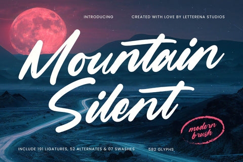 Mountain Silent - Modern Brush Font Font Letterena Studios 