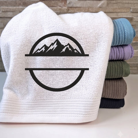 Mountain Split Monogram Embroidery Design – Mountain Range Circle Frame Outdoor Adventure Machine Embroidery File Embroidery/Applique DESIGNS PatternFeed8 