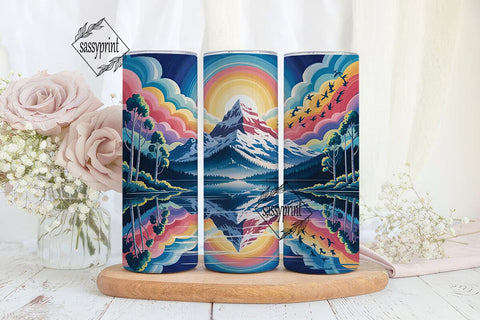 Mountain Sunrise 20oz Tumbler Wrap Sublimation sassyprint 