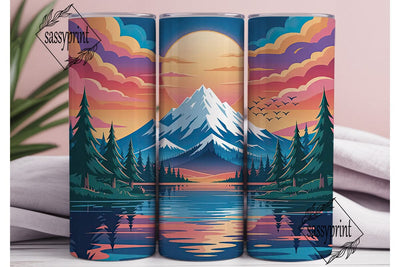 Mountain Sunrise 20oz Tumbler Wrap Sublimation sassyprint 