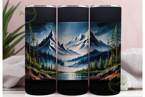Mountain Sunset Painting 20oz Tumbler Sublimation PixelChick 