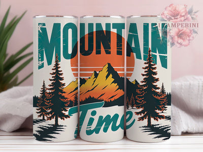 Mountain Time Rustic Adventure 20oz Tumbler Wrap, Rugged Landscape, Nature Adventure PNG, Outdoor Tumbler Wrap, Rustic Mountain Design, 20oz Tumbler Wrap, Sublimation PNG Sublimation Li Zamperini 