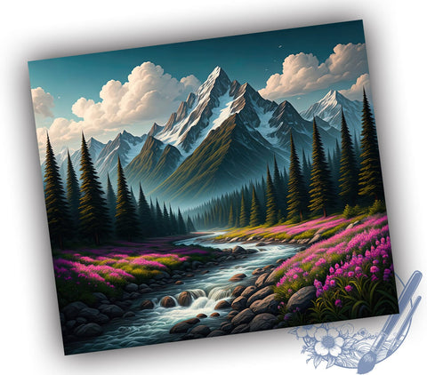 Mountain Tree Nature Tumbler, Tree Design, Nature Sublimation, 20oz Tumbler Wrap, Outdoor Lover Gift, Nature Decor, Scenic Tumbler Sublimation ToriDesigns 