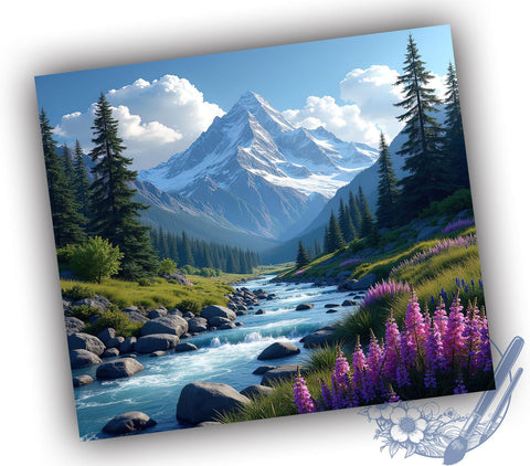 Mountain Tree Nature Tumbler, Tree Design, Nature Sublimation, 20oz Tumbler Wrap, Outdoor Lover Gift, Nature Decor, Scenic Tumbler Sublimation ToriDesigns 