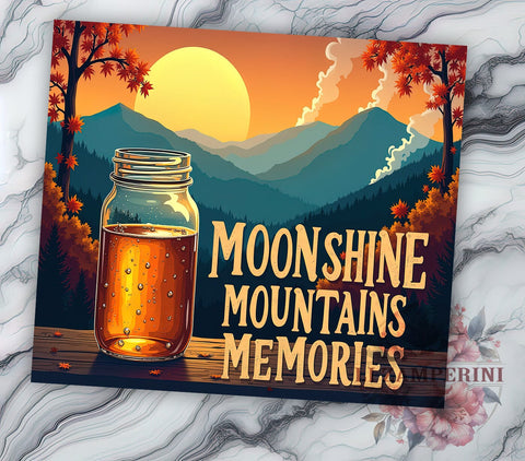 Mountain Tumbler, Moonshine Design, Nature Drinkware, Sublimation PNG, 20oz Tumbler, Rustic Decor, Adventure Gift, Outdoor Lover Gift Sublimation Li Zamperini 