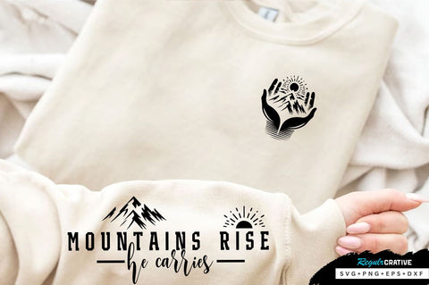 Mountain with Hand Reaching Up Sleeve SVG Design, Inspirational sleeve SVG, Motivational Sleeve SVG Design, Positive Sleeve SVG SVG Regulrcrative 