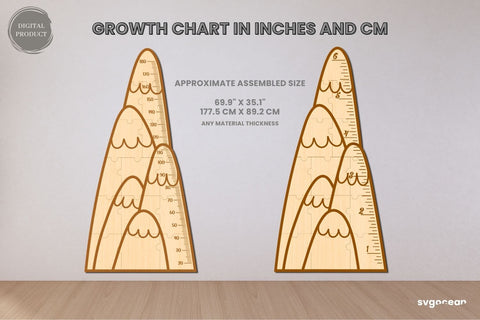 Mountains Growth Chart Laser Cut SVG SvgOcean 
