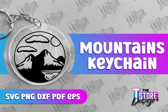 Mountains Keychain Design | Camping SVG Design | Mountains Print | SVG File SVG The T Store Design 