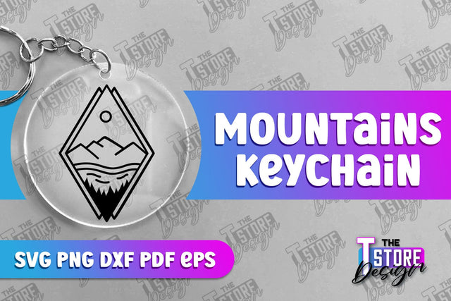 Mountains Keychain Design | Camping SVG Design | Mountains Print | SVG File SVG The T Store Design 