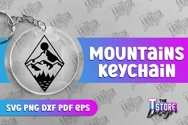 Mountains Keychain Design | Camping SVG Design | Mountains Print | SVG File SVG The T Store Design 