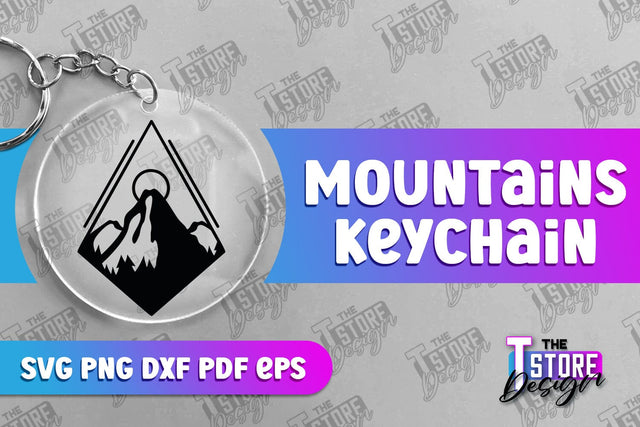 Mountains Keychain Design | Camping SVG Design | Mountains Print | SVG File SVG The T Store Design 