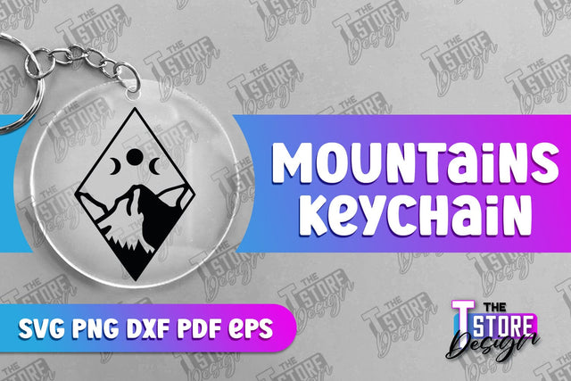 Mountains Keychain Design | Camping SVG Design | Mountains Print | SVG File SVG The T Store Design 