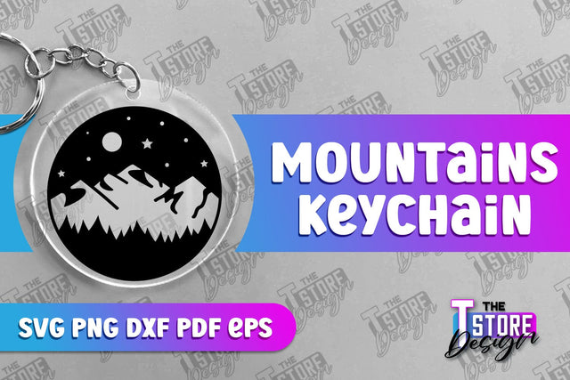 Mountains Keychain Design | Camping SVG Design | Mountains Print | SVG File SVG The T Store Design 