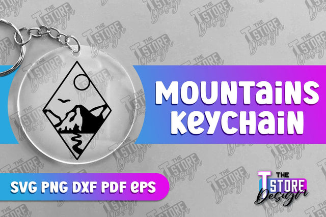 Mountains Keychain Design | Camping SVG Design | Mountains Print | SVG File SVG The T Store Design 