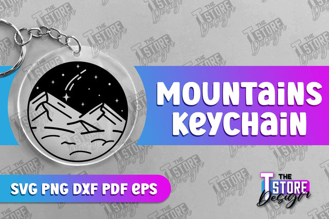 Mountains Keychain Design | Camping SVG Design | Mountains Print | SVG File SVG The T Store Design 